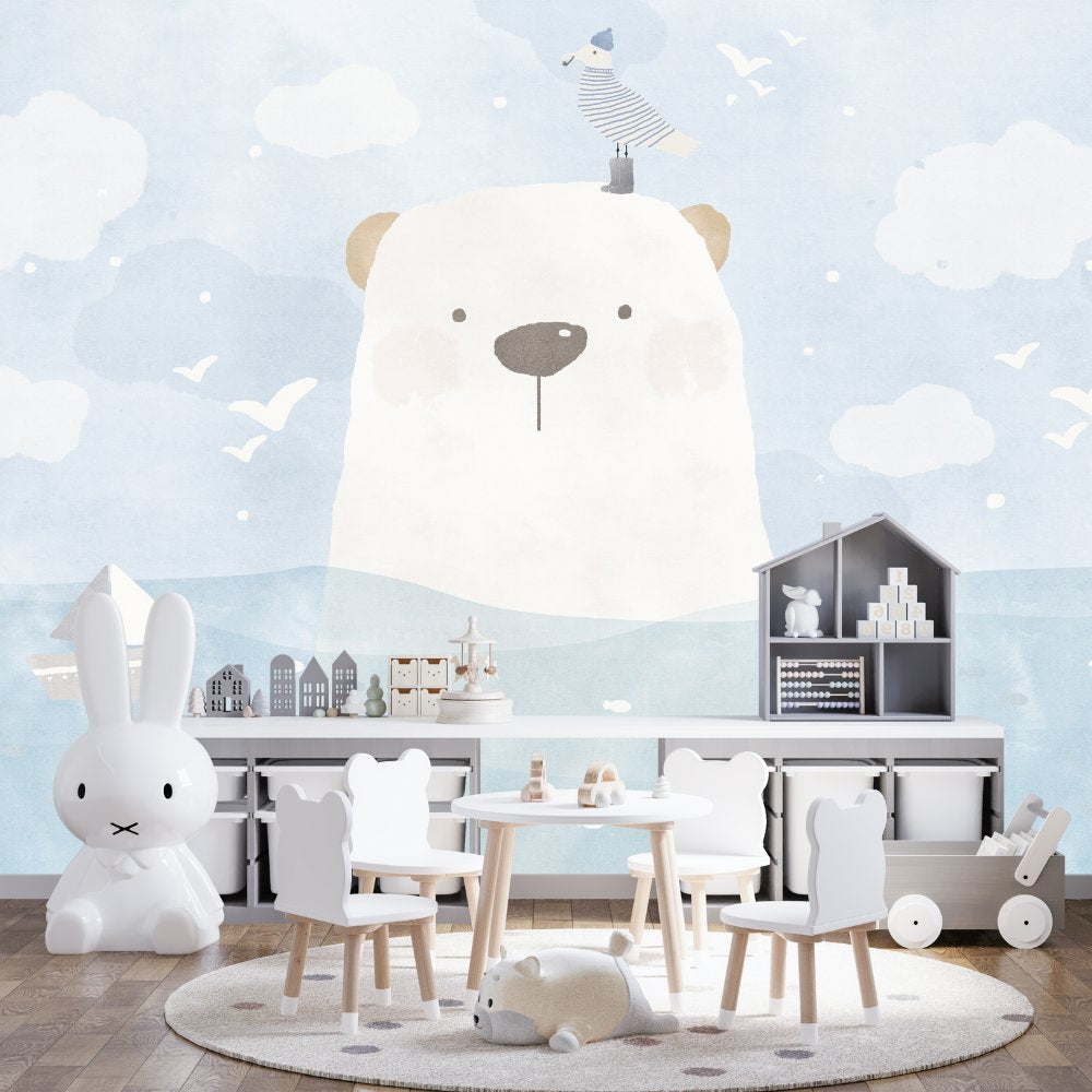 Papier Peint Marin <br/> Ours Polaire Mignon