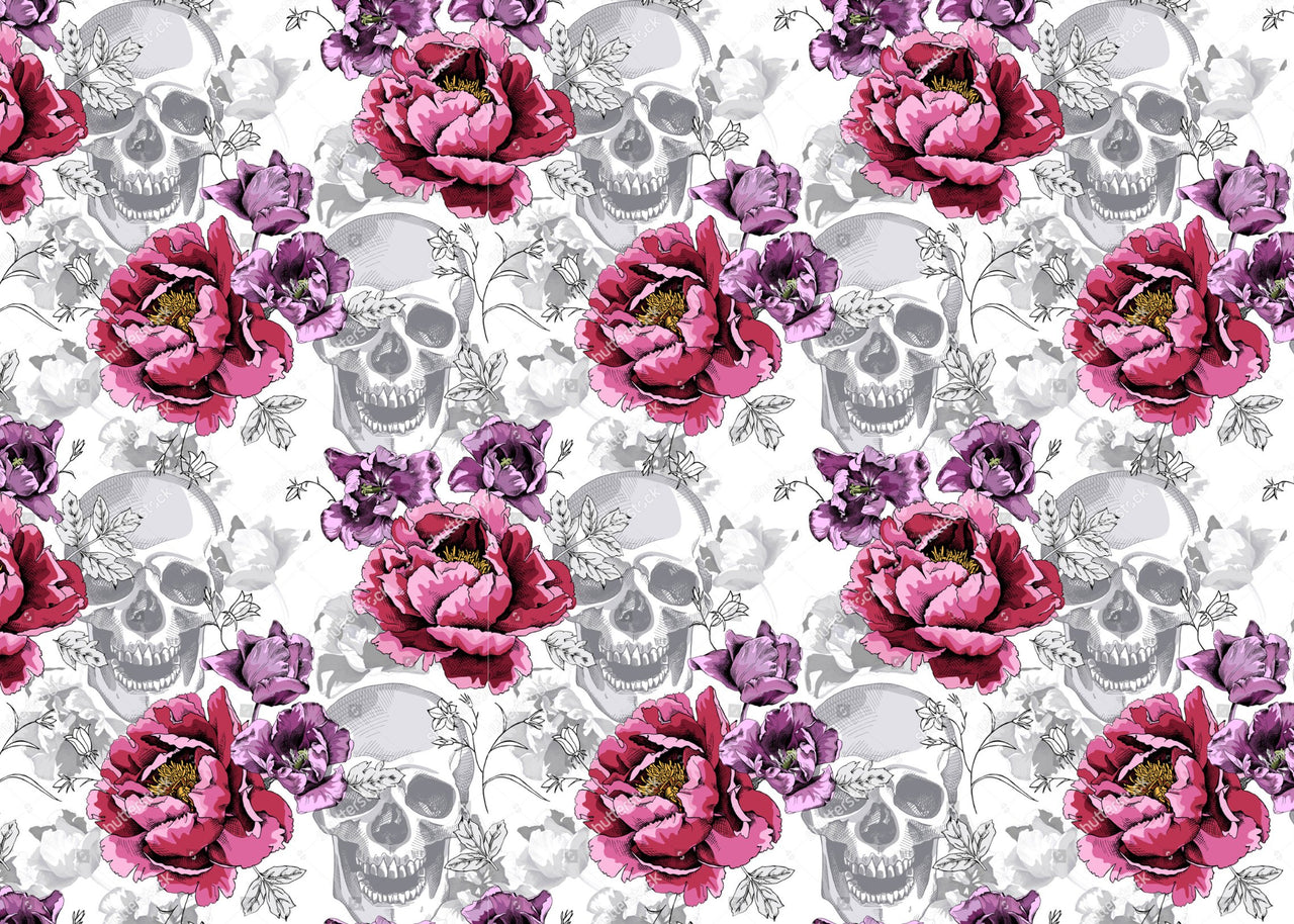 Papier Peint Tête de Mort <br/> Brindille