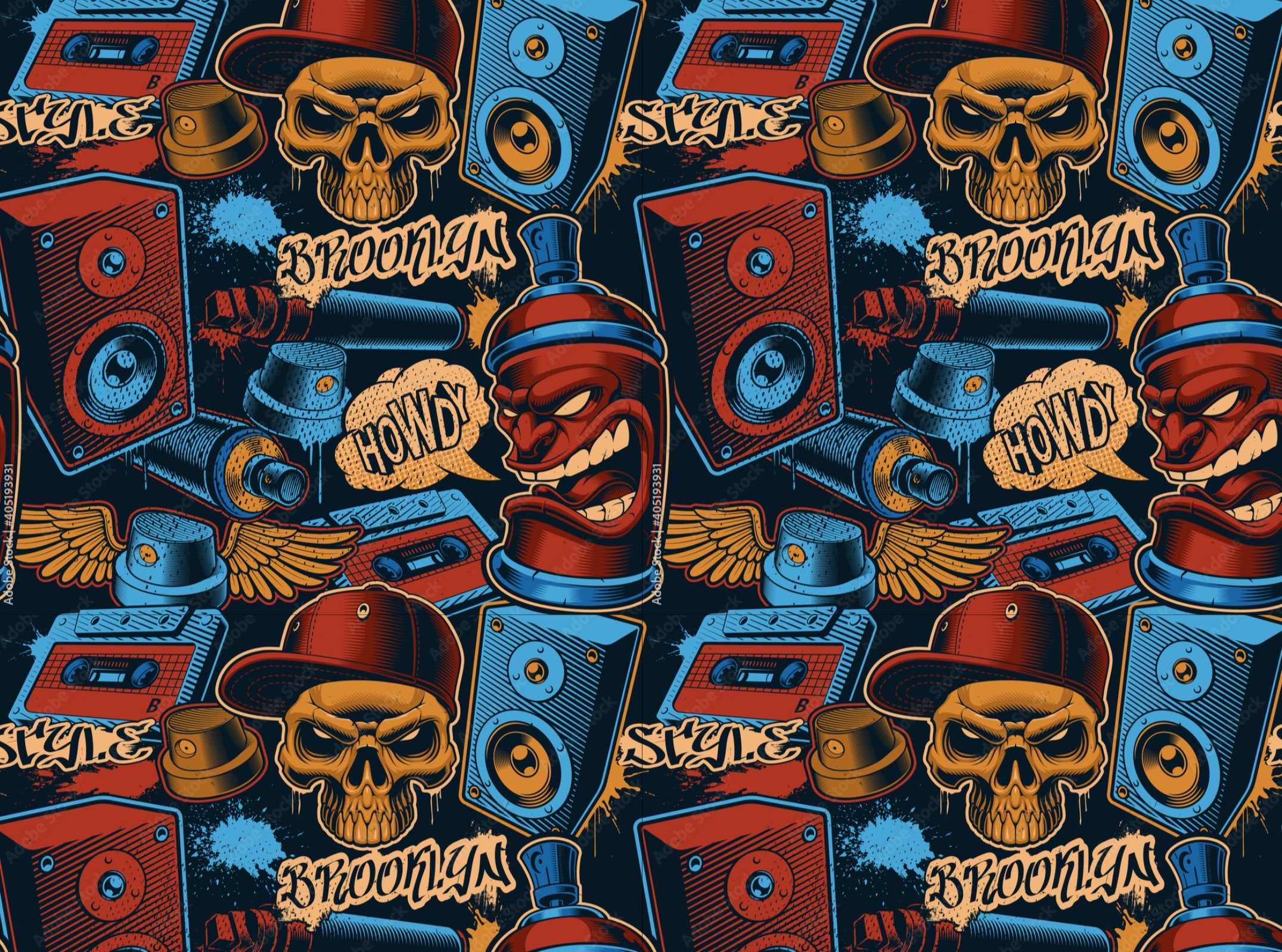 Papier Peint Tête de Mort <br/> Tag Ghost