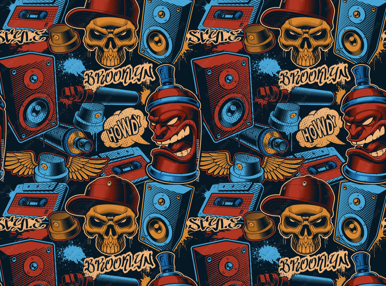 Papier Peint Tête de Mort <br/> Tag Ghost