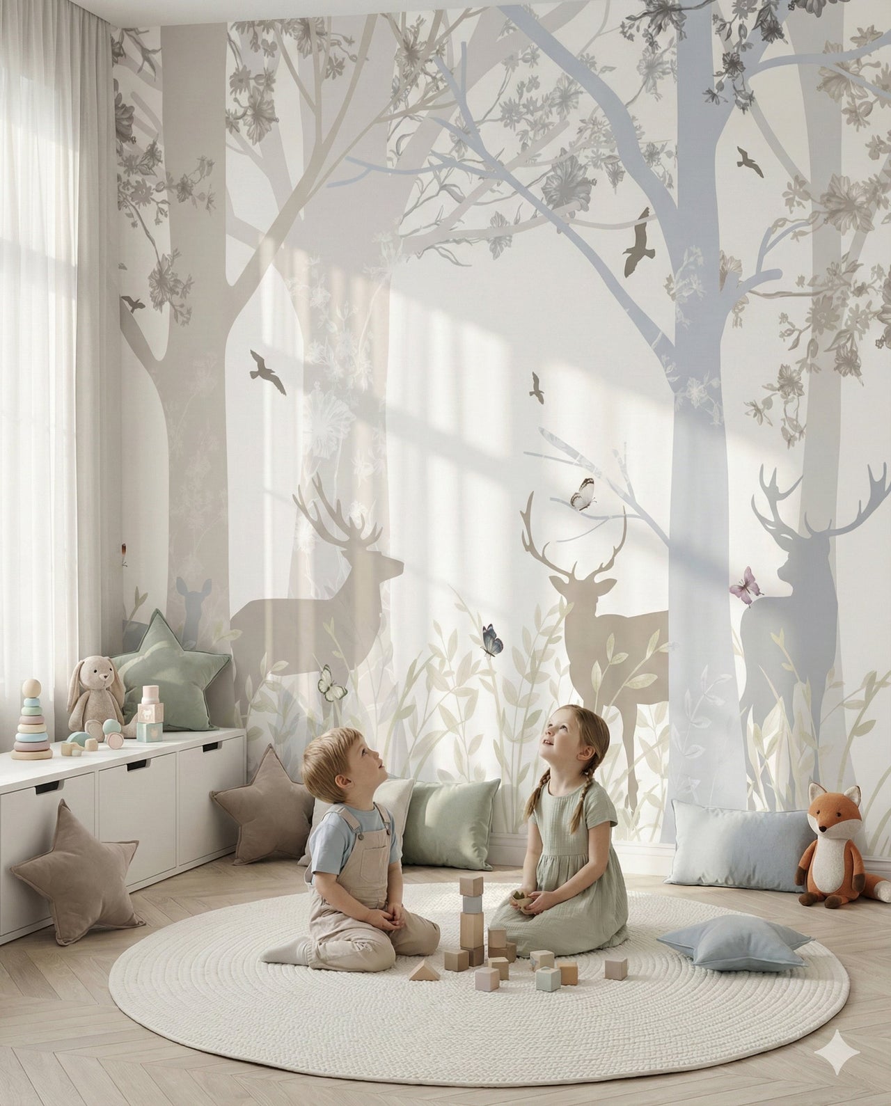 Papier Peint Animaux <br/> Forêt Bébé Enchanté
