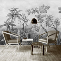 Thumbnail for Papier Peint Tropical <br/> Jardin Exotique Noir et Blanc