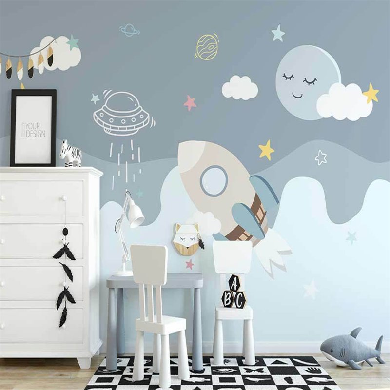 Papier Peint Espace <br/> Bleu Spatial