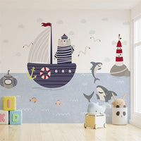 Thumbnail for Papier Peint Marin <br/> Ours et Bateau