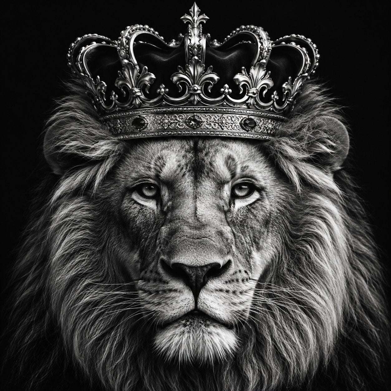 Panoramique Papier Peint Noir et Blanc Lion | Le Petit Intissé
