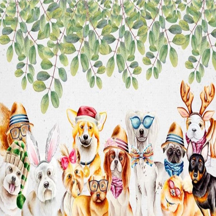 Papier Peint Animaux <br/> Chien et Lierre