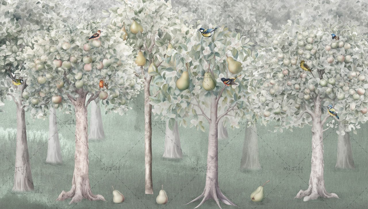 Papier Peint Arbre Fruitier | Le Petit Intissé