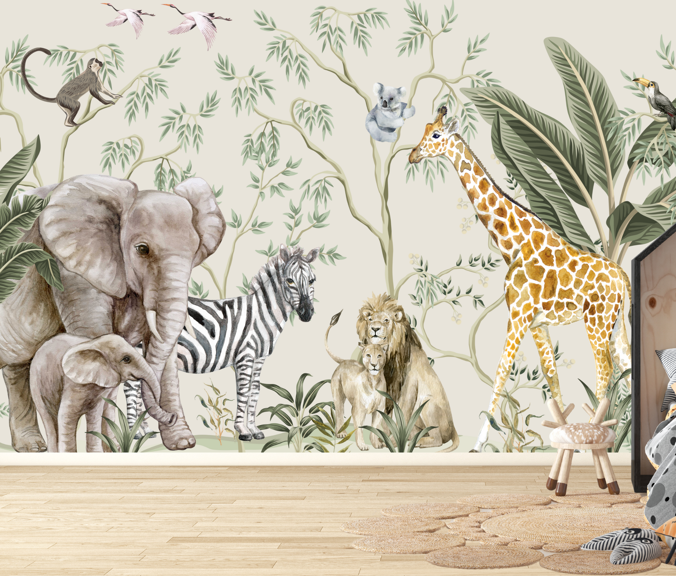 Papier Peint Animaux
Elégance Eléphant et Girafe