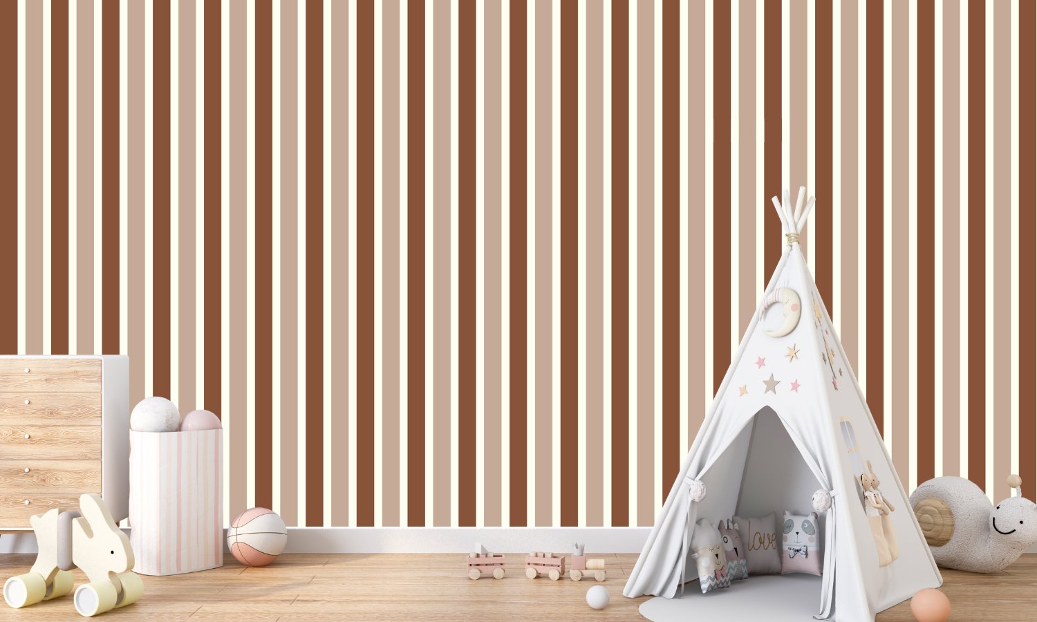 Papier Peint Bébé Classique <br/> Rayure Double
