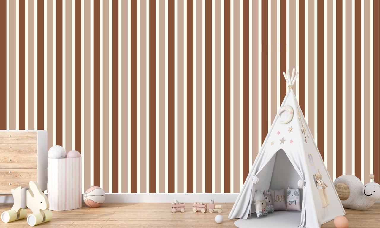Papier Peint Bébé Classique <br/> Rayure Double