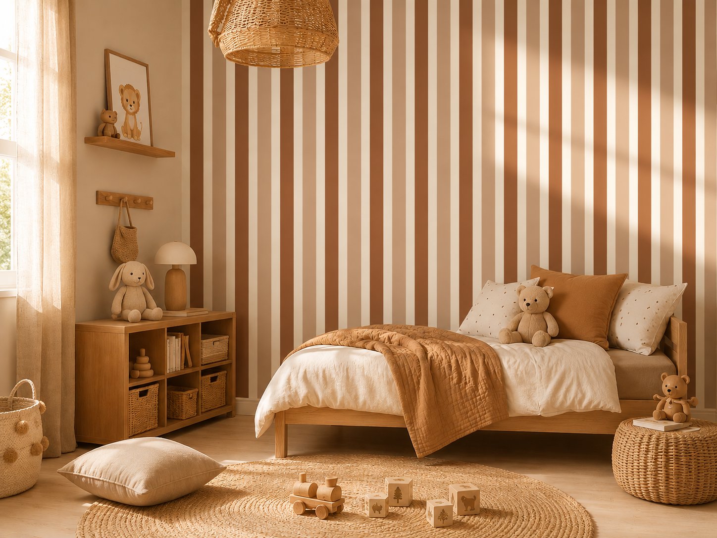 Papier Peint Bébé Classique <br/> Rayure Double