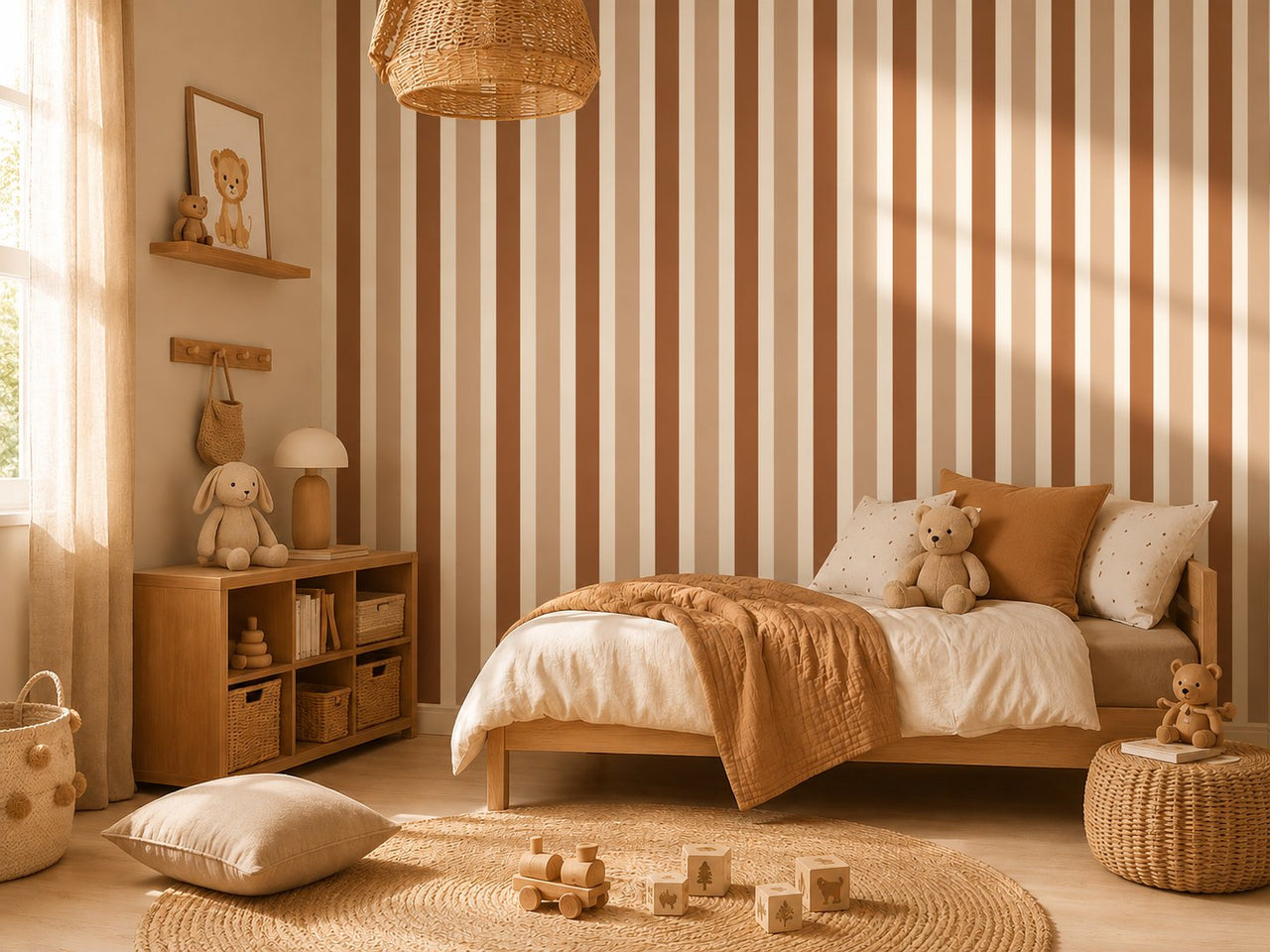 Papier Peint Bébé Classique <br/> Rayure Double