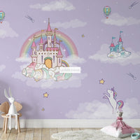 Thumbnail for Papier Peint Licorne <br/> Château Princesse et Licorne