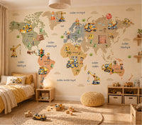 Thumbnail for Papier Peint Carte du Monde <br/> Univers Chantier