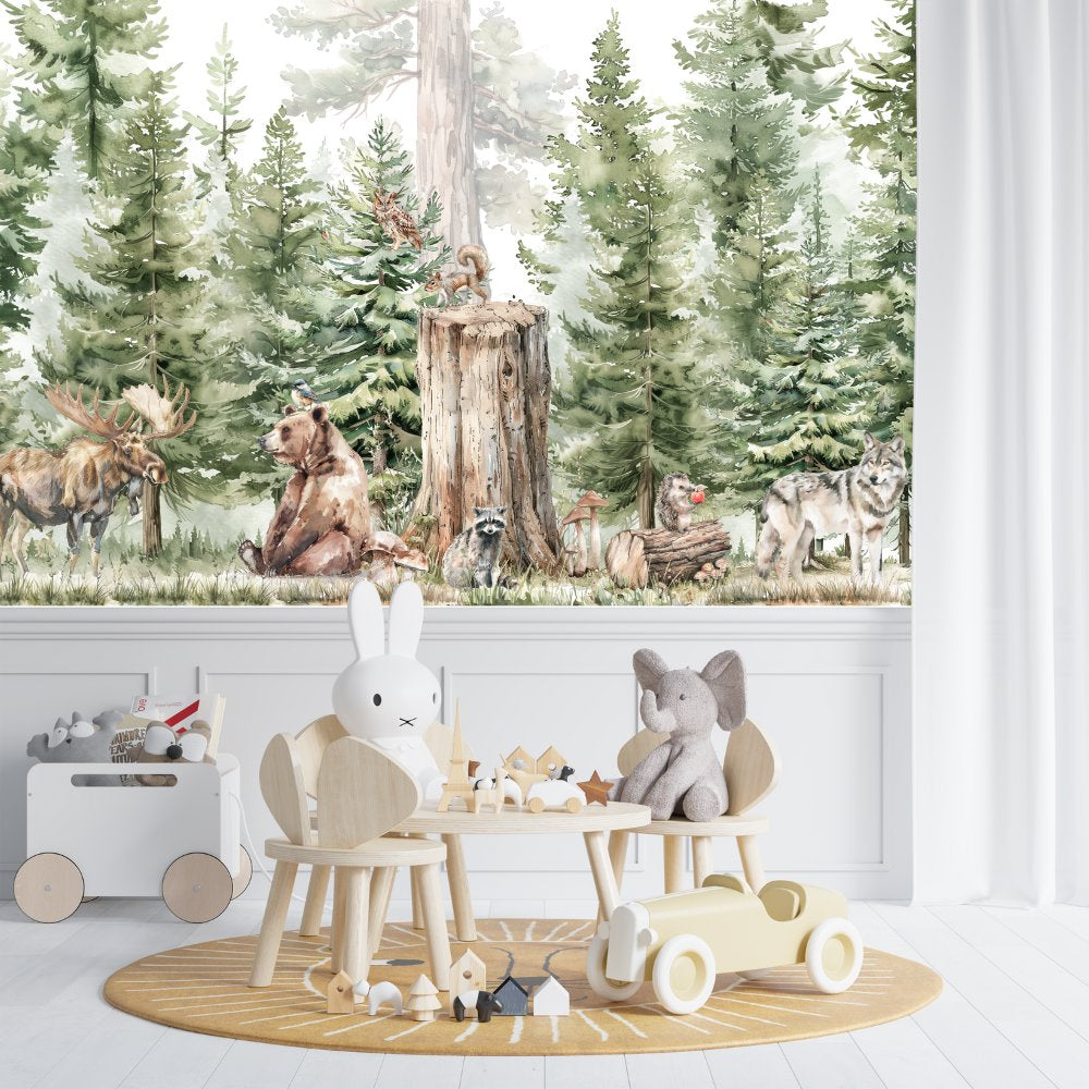 Papier Peint Animaux <br/> Ours Forêt