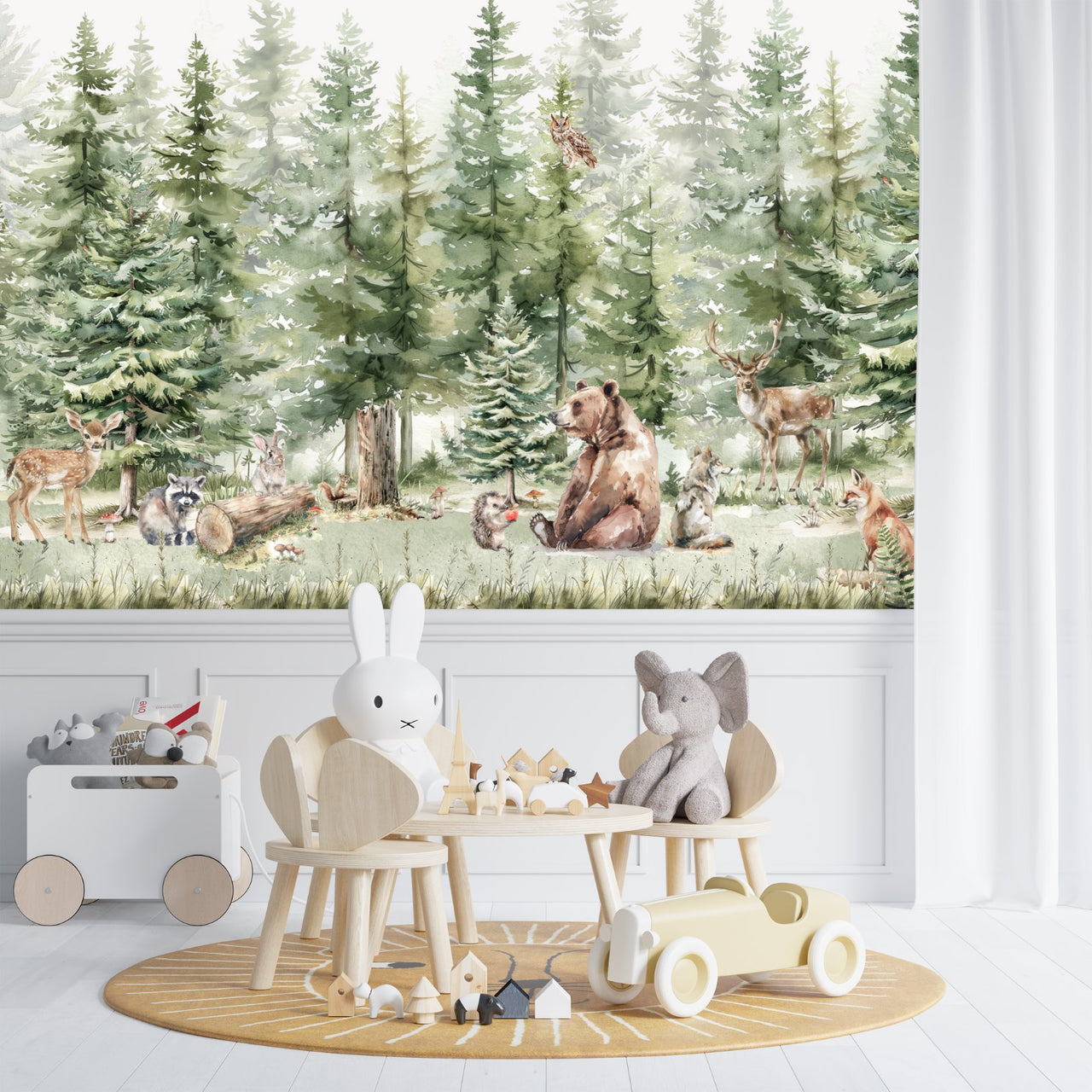 Papier Peint Animaux  <br/> Balade Enchantée dans la Forêt Animale