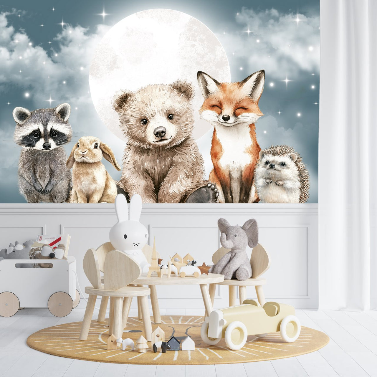 Papier Peint Animaux  <br/> Petits Coquins sous la Lune