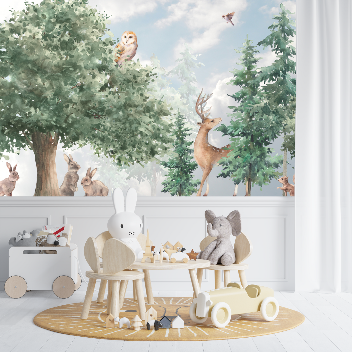 Papier Peint Panoramique Forêt Cerf | Le Petit Intissé