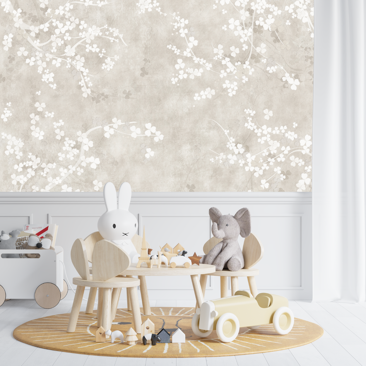 Papier Peint Fleur Beige | Le Petit Intissé