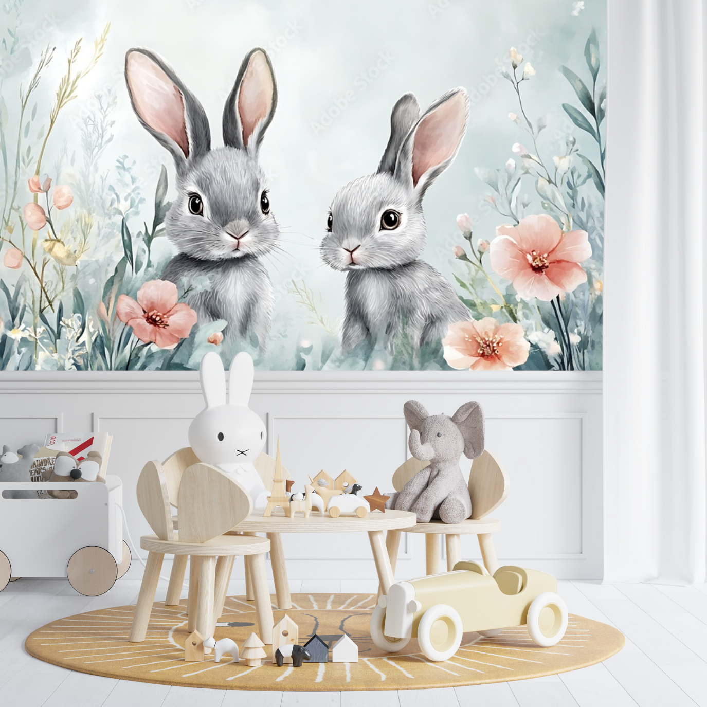 Papier Peint Lapin Vintage | Le Petit Intissé
