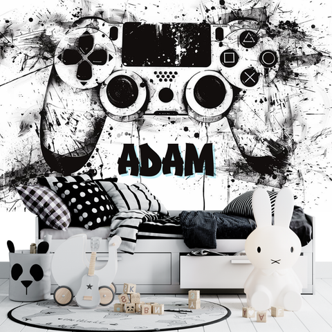 Papier Peint Gamer Noir et Blanc | Le Petit Intissé