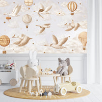 Thumbnail for Papier Peint Oiseaux <br/> Oies et Montgolfières