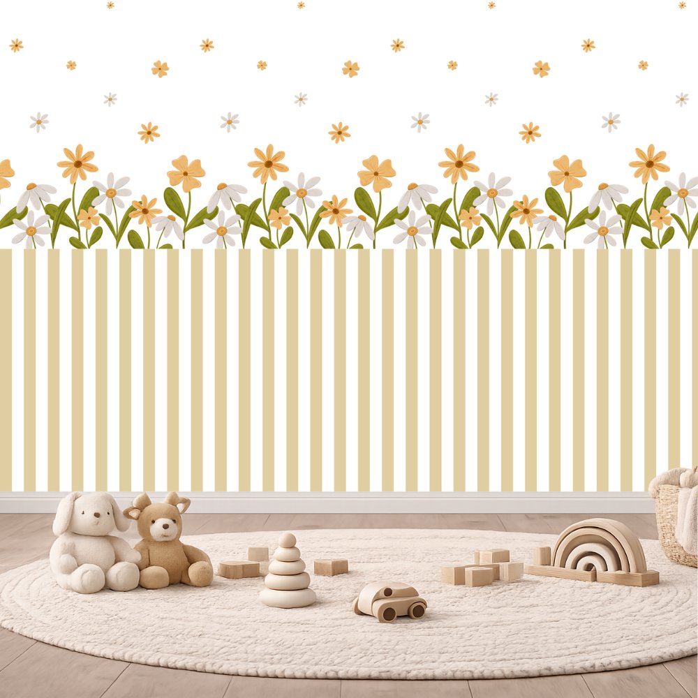 Papier Peint Rayure <br/> Douceur Florale