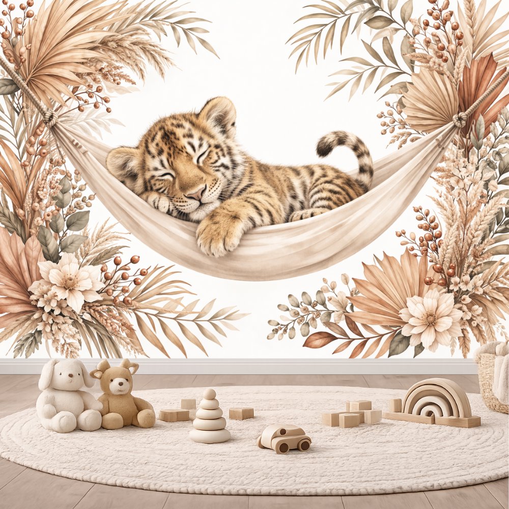 Papier Peint Animaux  <br/> Tigre Endormi Bohème