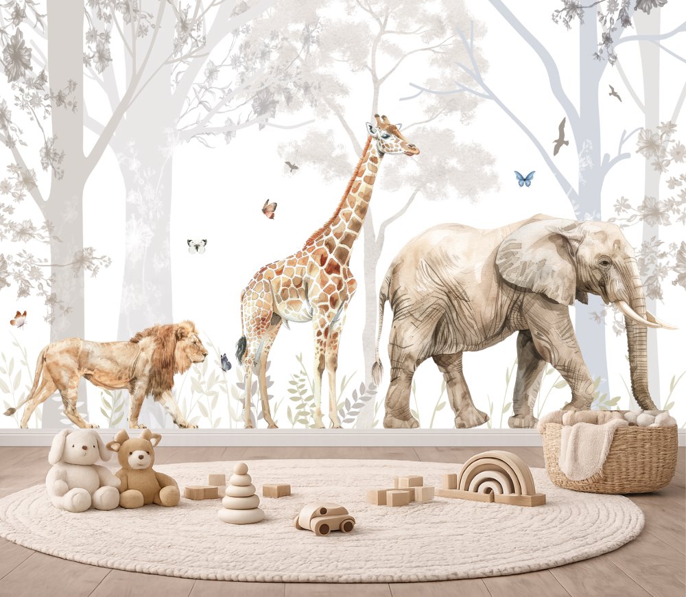 Papier Peint Animaux  <br/> Jungle Trio Safari