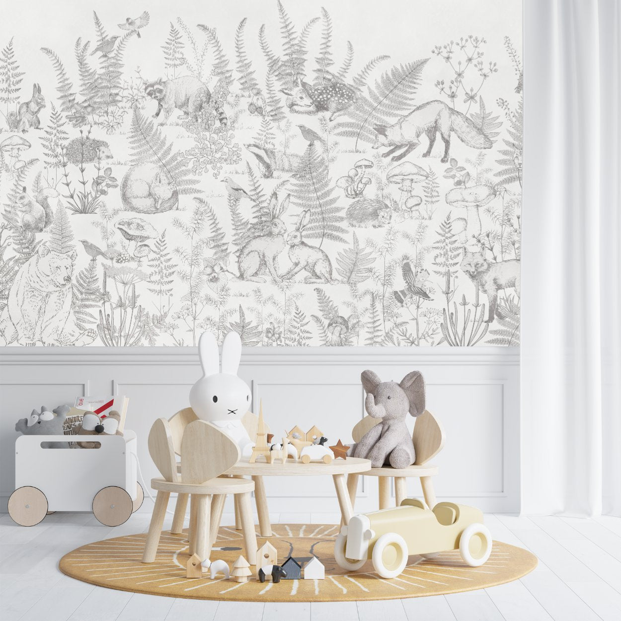 Papier Peint Animaux <br/> Forêt et Ours Mignon