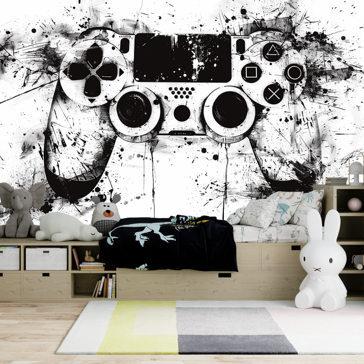 Papier Peint Gamer Noir et Blanc | Le Petit Intissé