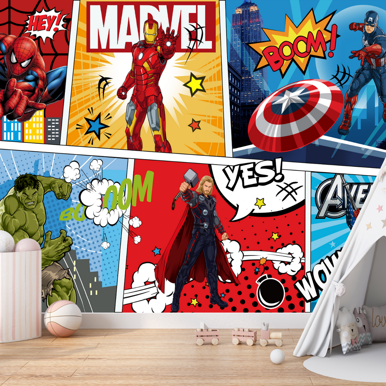 Papier Peint Super Héros Enfant | Le Petit Intissé
