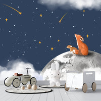 Thumbnail for Papier Peint Espace <br/> Renard dans les étoiles Enfantin