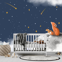 Thumbnail for Papier Peint Espace <br/> Renard dans les étoiles Enfantin