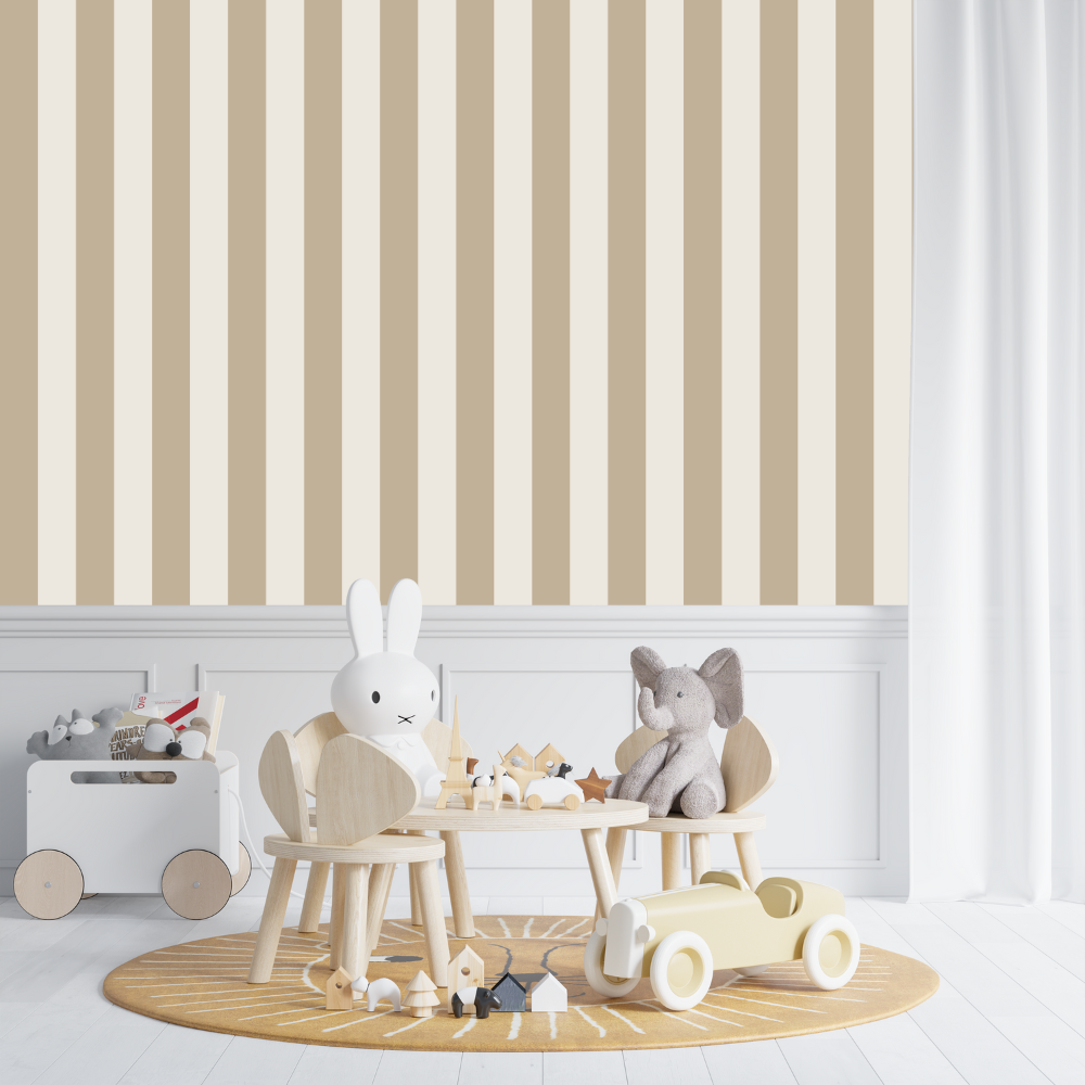 Papier Peint Rayure Beige | Le Petit Intissé