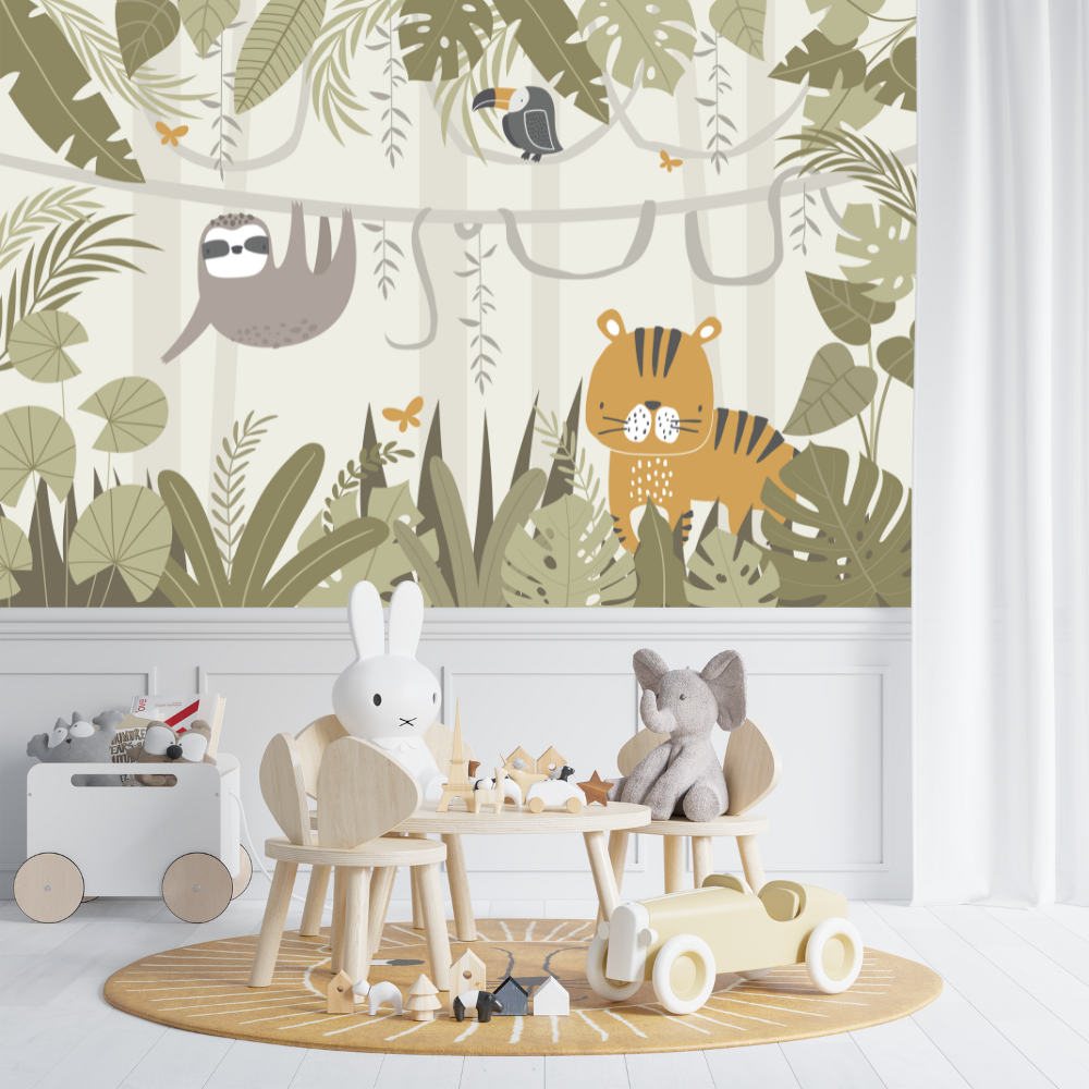Papier Peint Enfant Jungle Animaux | Le Petit Intissé