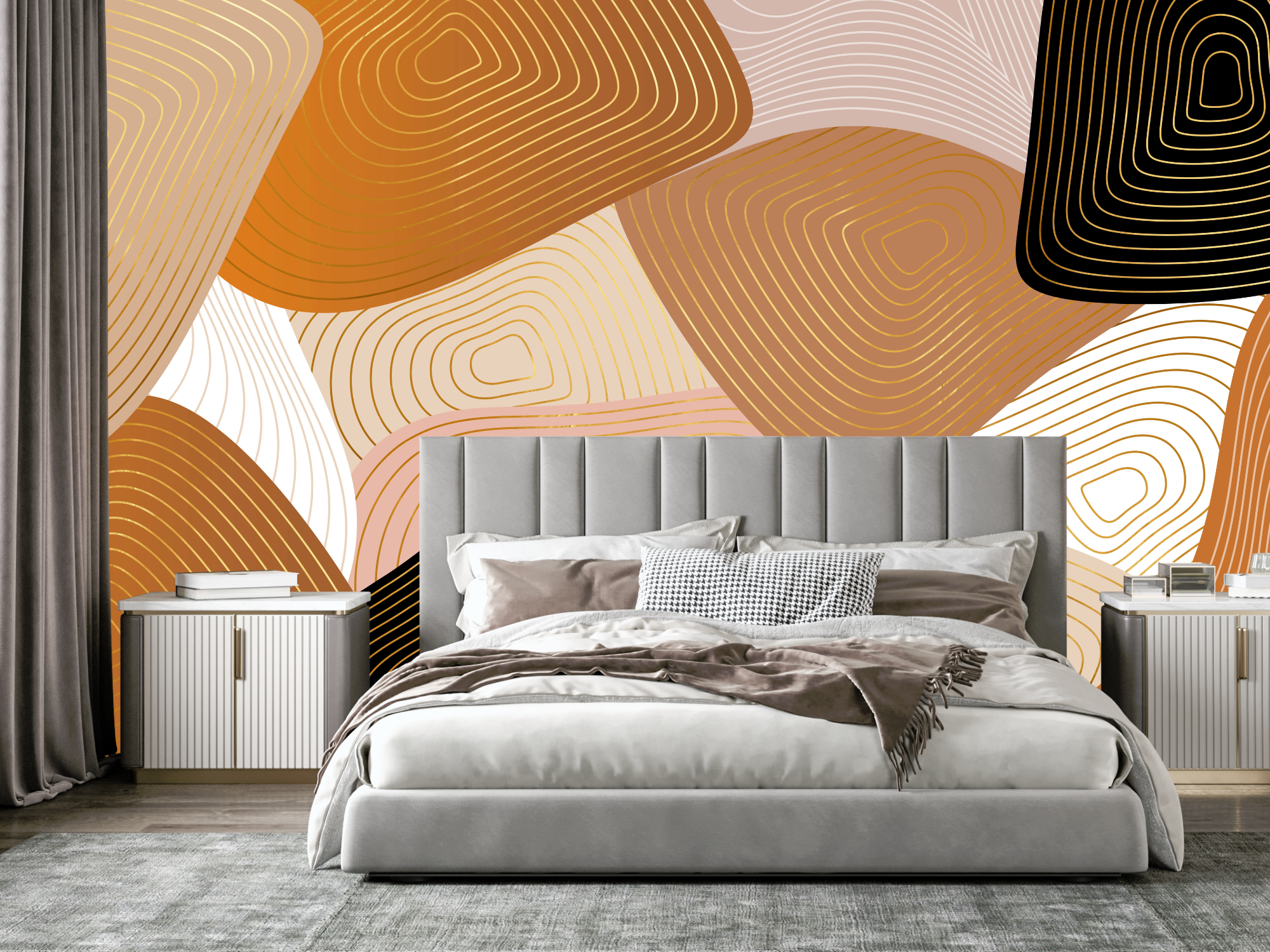 Papier Peint Géométrique Terracota | Le Petit Intissé