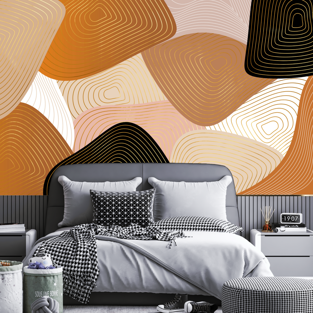 Papier Peint Géométrique Terracota | Le Petit Intissé