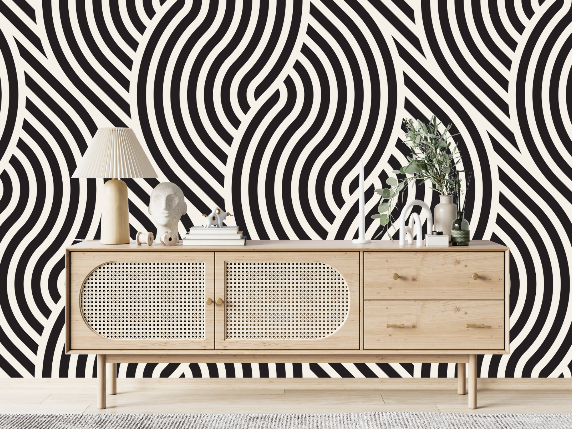 Papier Peint Art Déco Noir et Blanc | Le Petit Intissé