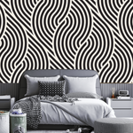 Papier Peint Art Déco Noir et Blanc | Le Petit Intissé
