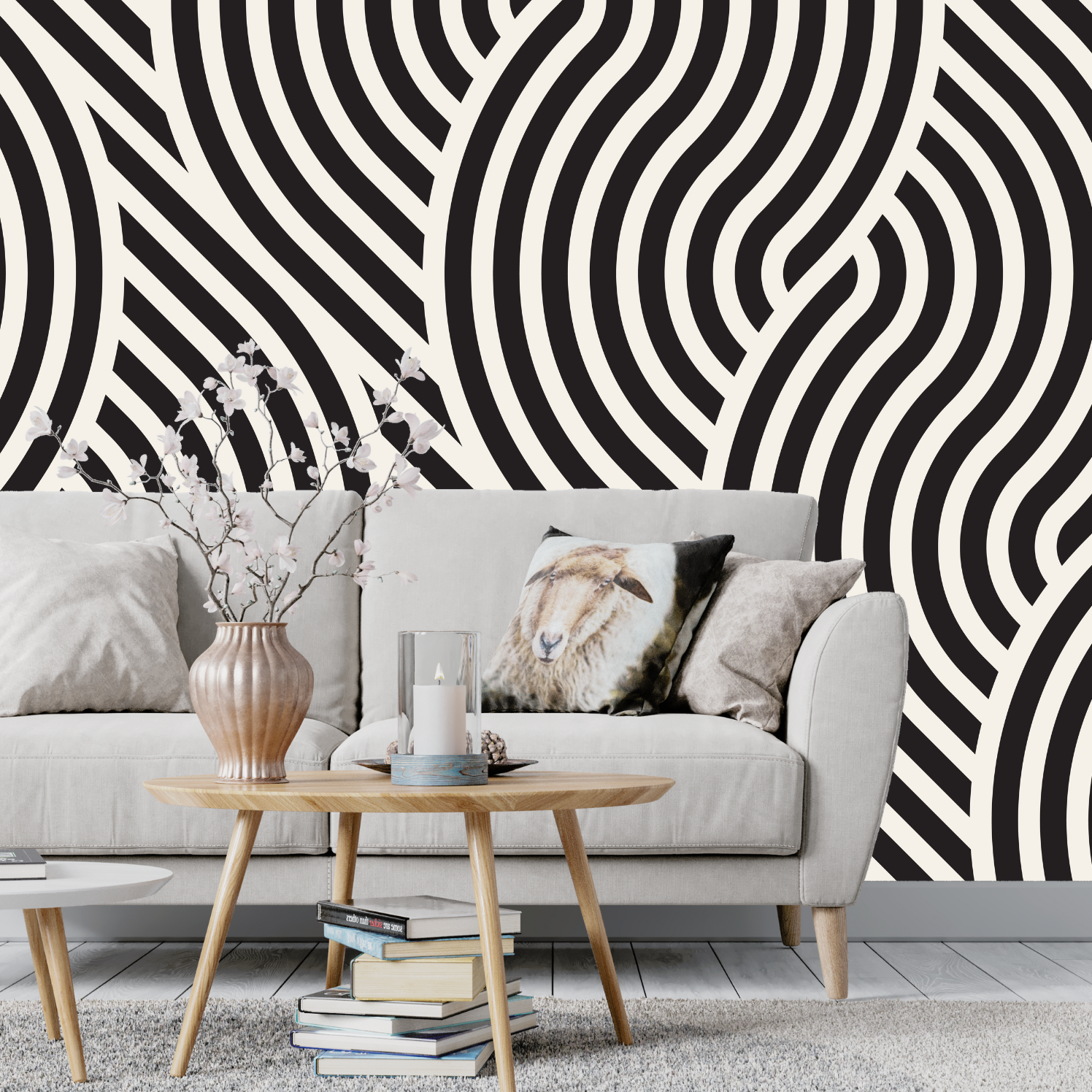 Papier Peint Art Déco Noir et Blanc | Le Petit Intissé