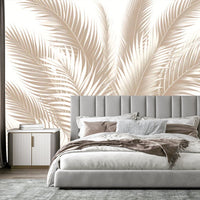 Thumbnail for Papier Peint Feuille Beige Majestueux