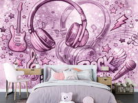 Thumbnail for Papier Peint Musique <br/> Casque Rock Fille