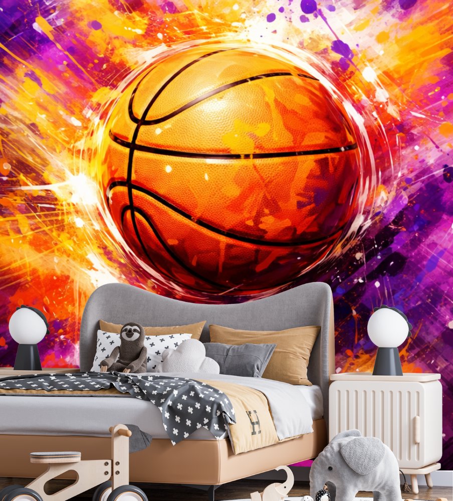 Papier Peint Basket <br/> Explosion Lakers