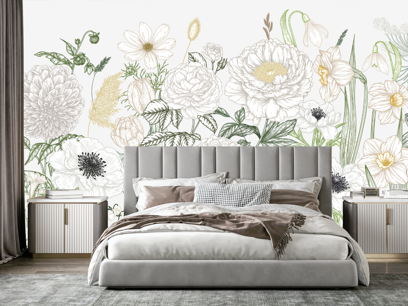 Papier Peint Fleuri Adulte | Le Petit Intissé