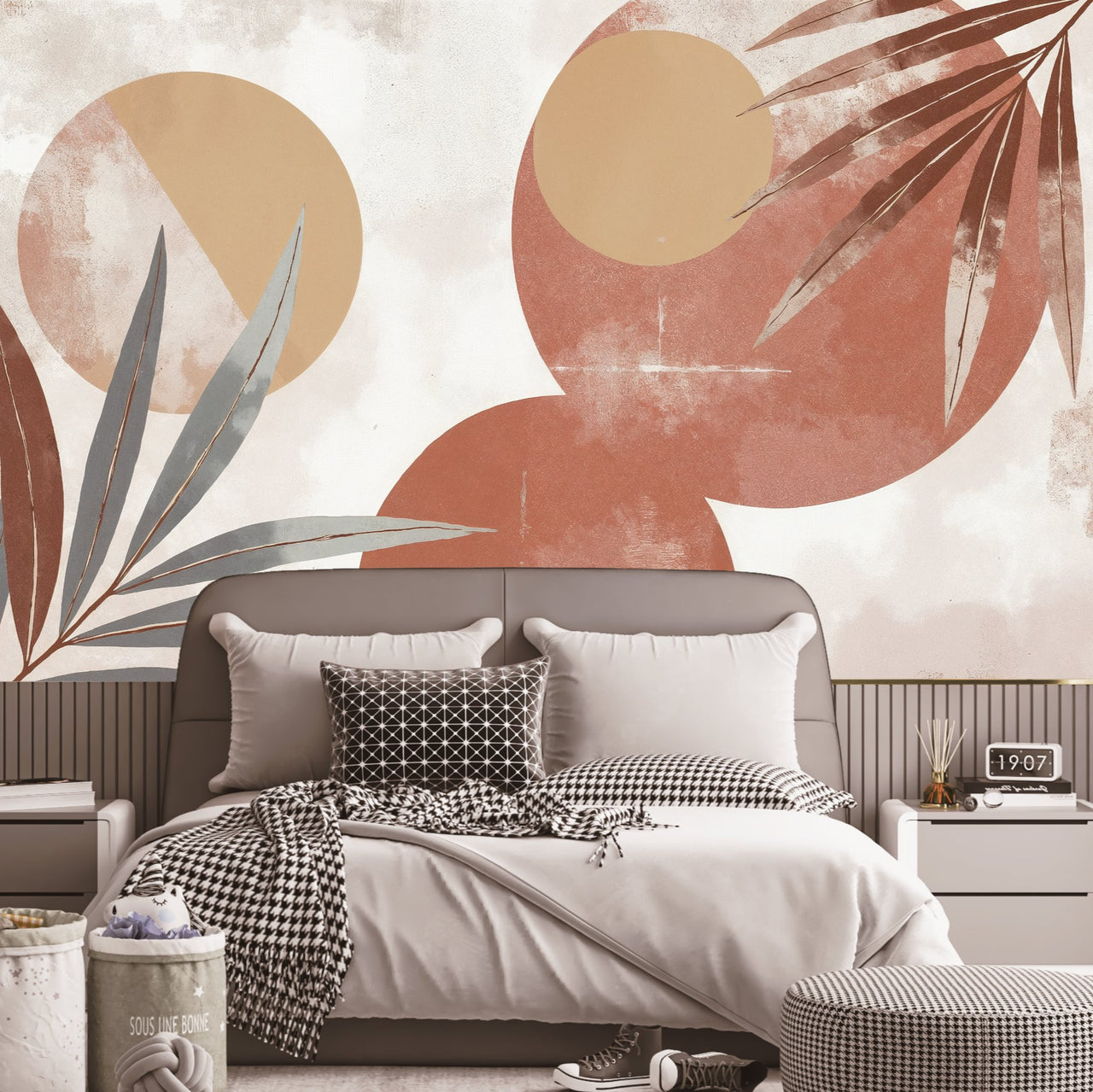 Papier Peint Feuillage Terracota