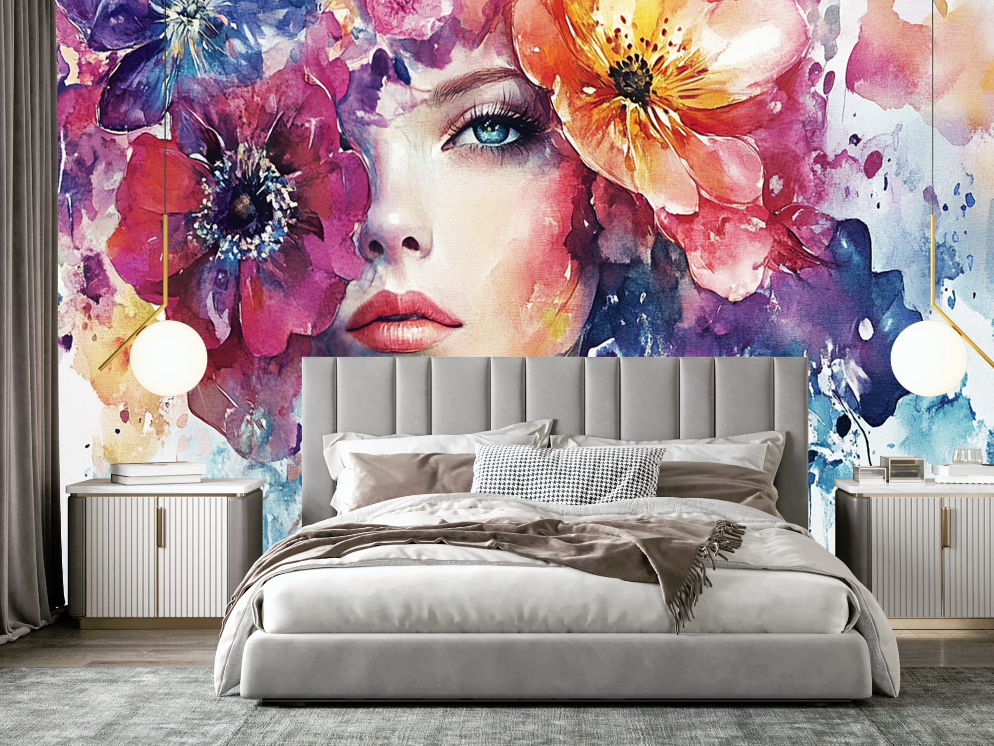 Papier Peint Panoramique Visage Femme | Le Petit Intissé