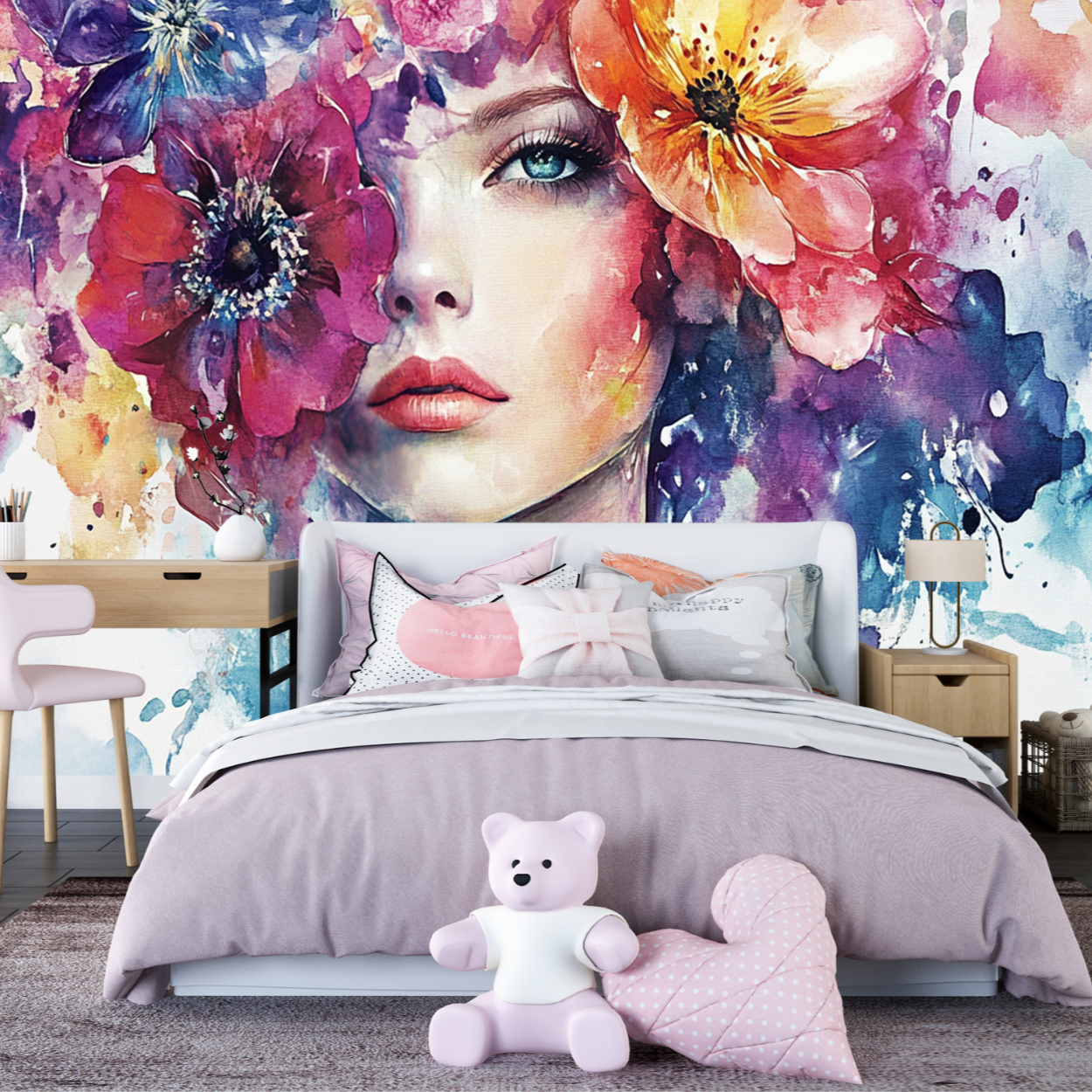 Papier Peint Panoramique Visage Femme | Le Petit Intissé