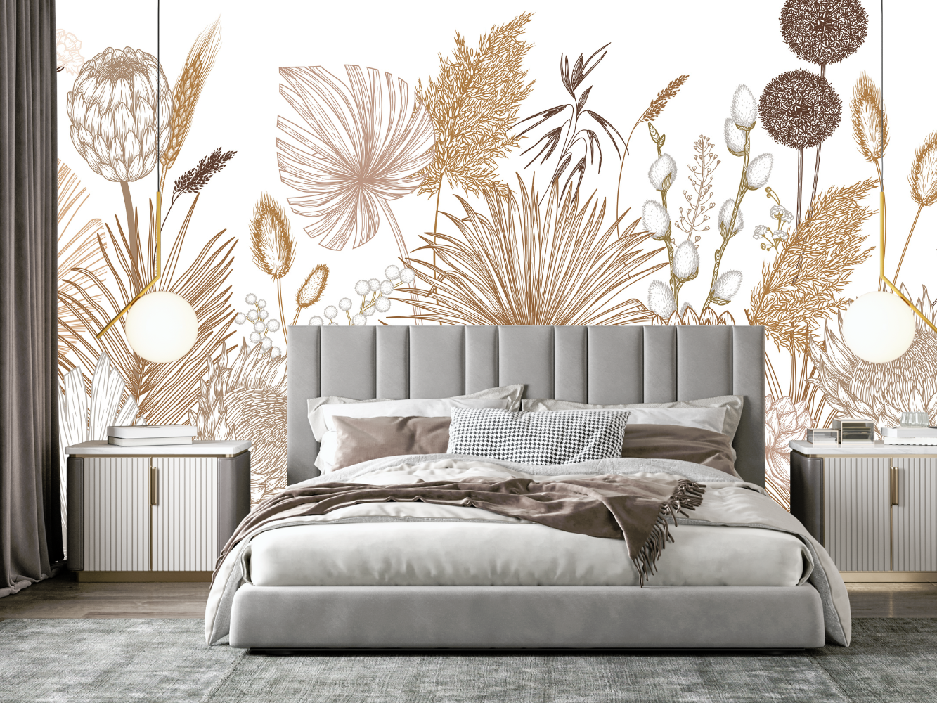 Papier peint feuillage chambre adulte | Le Petit Intissé