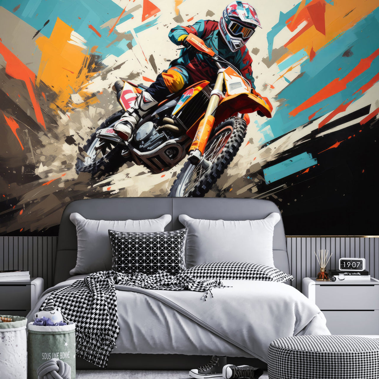 Papier Peint Moto <br/> Moto Cross Dynamique